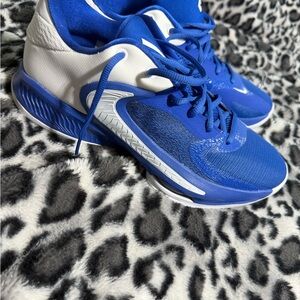 Blue and White Athletic Sneakers